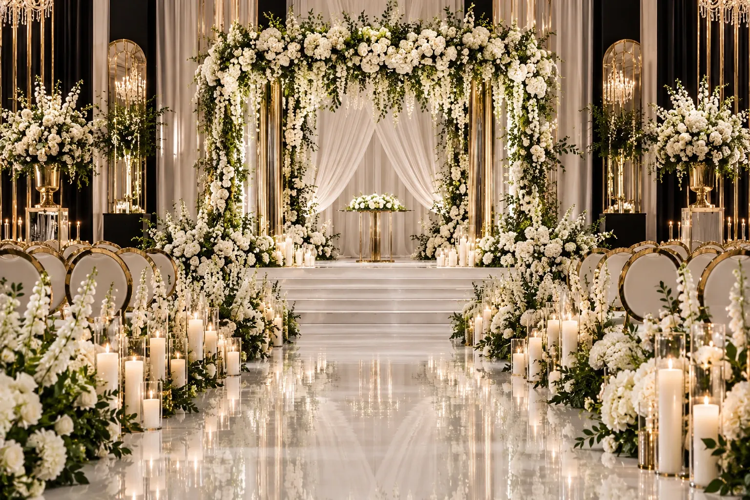 An American altar and aisle
