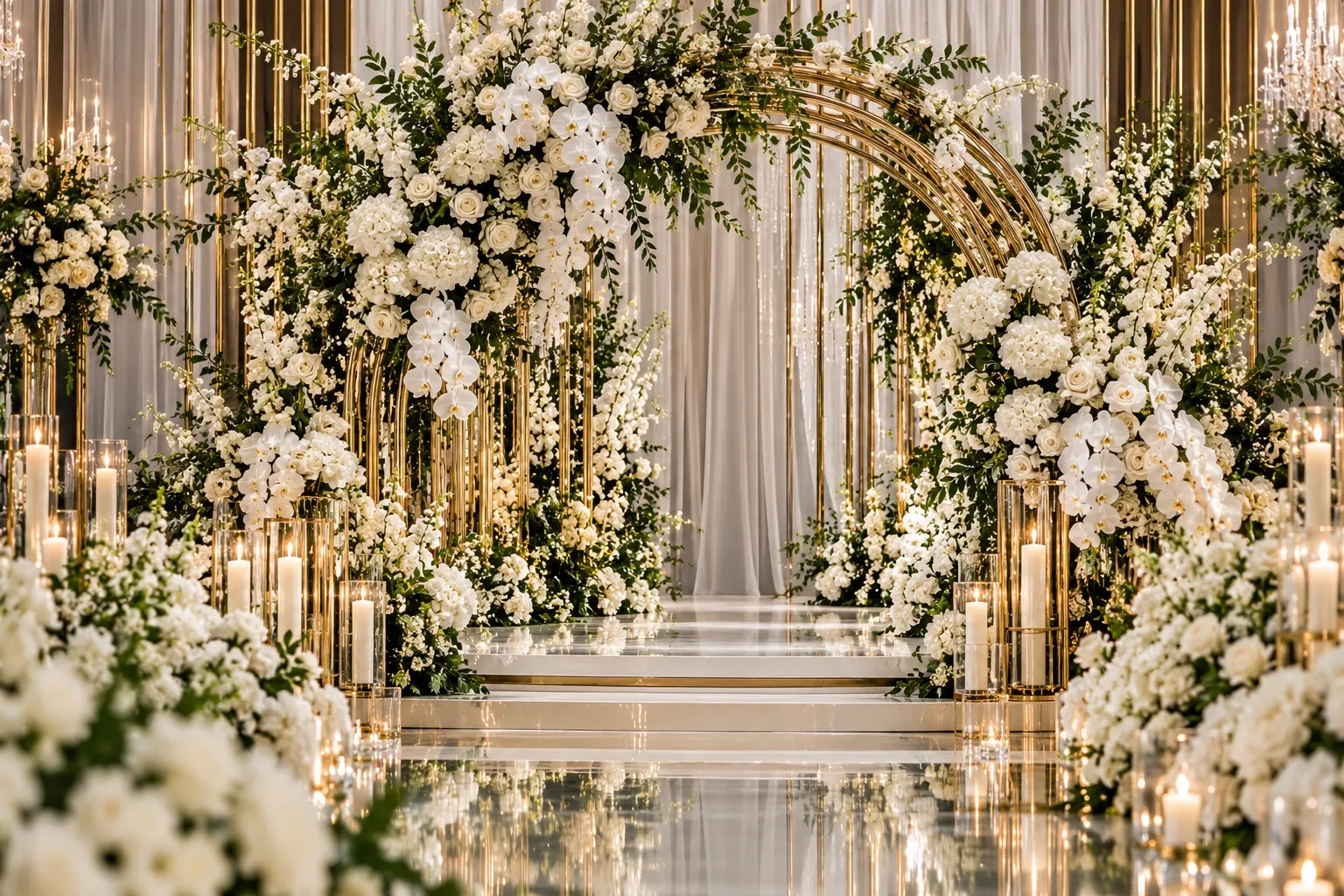 A sculptural ceremony arch