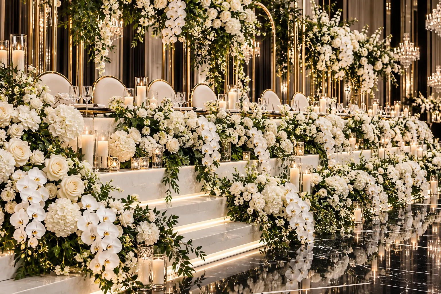 A cascading head table