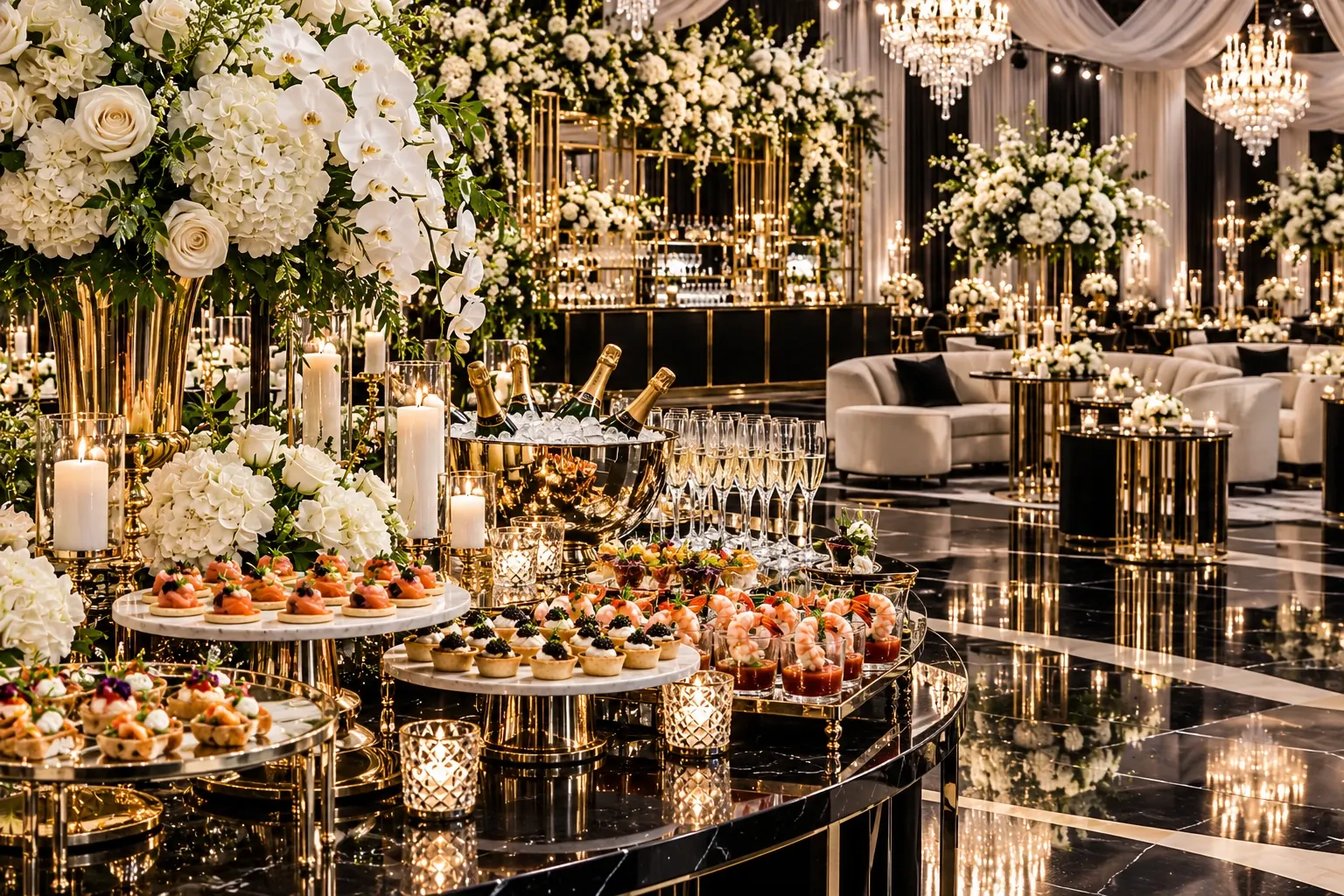 A polished cocktail reception