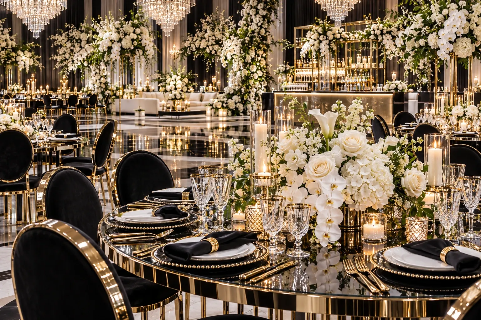 The reception, beautifully connected