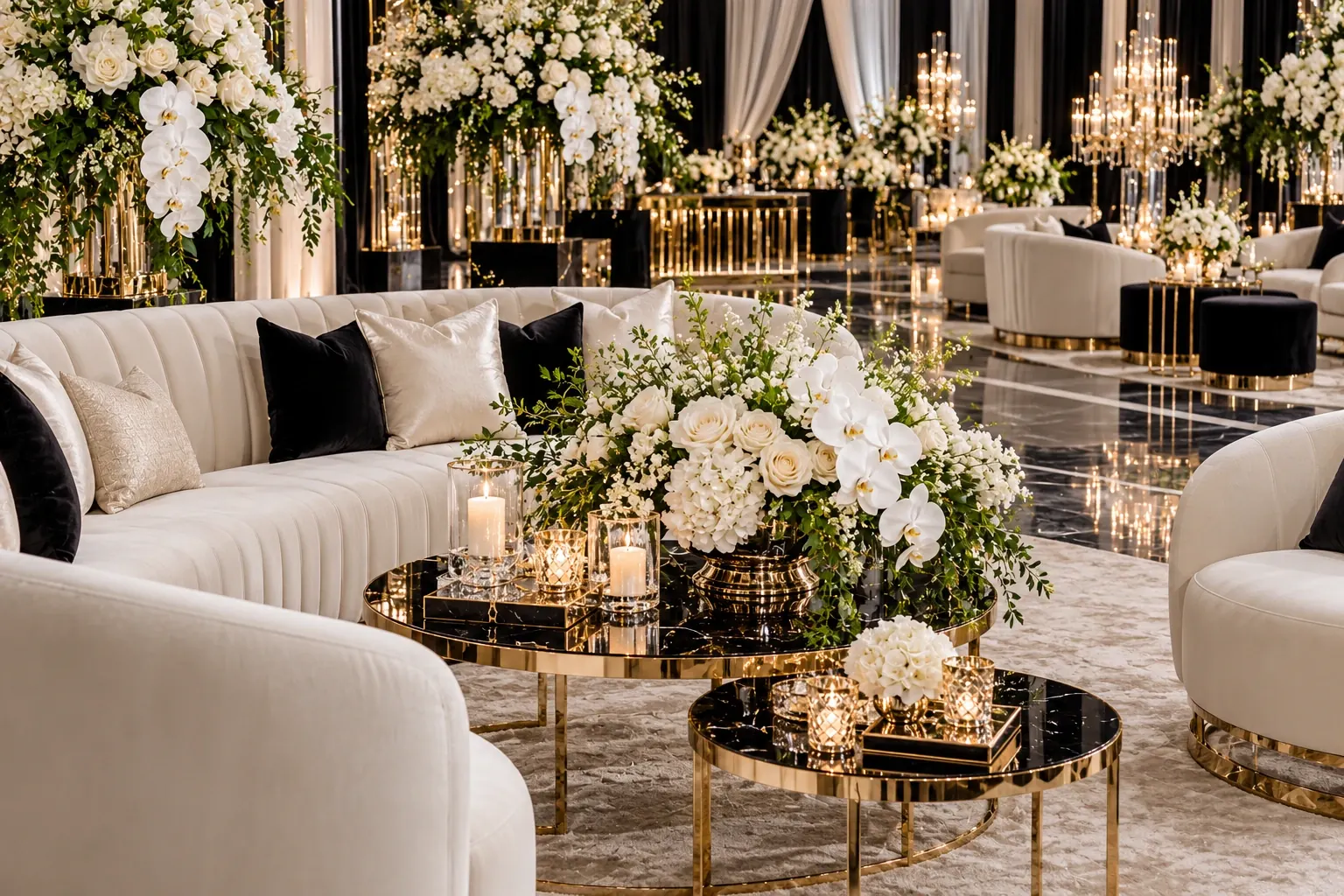 A refined lounge setting