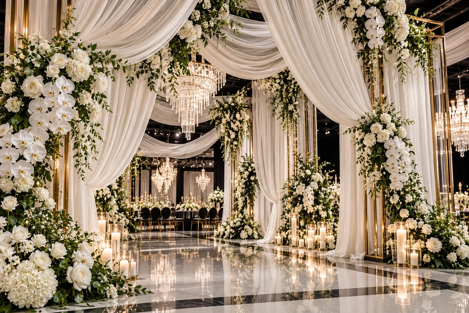 A tailored drapery installation